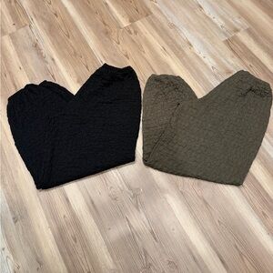 NWOT Zara Textured Ballon Jogger Bundle-Black & Dark Olive-Size S